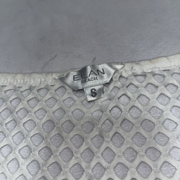 Elan Beach Small White Mesh Knit Sleeveless Top Cover-Up - Picture 2 of 6